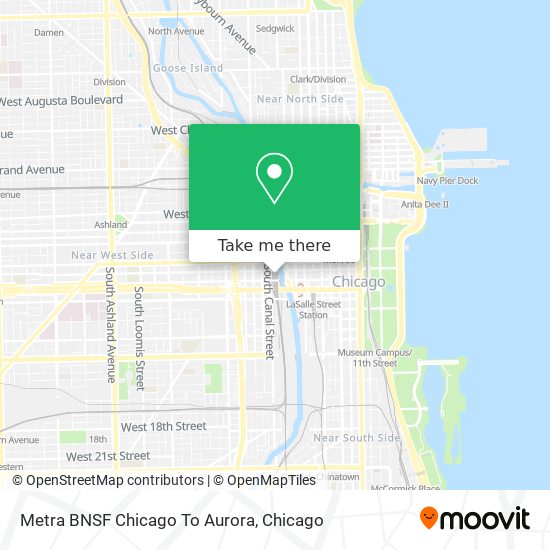 Metra BNSF Chicago To Aurora map