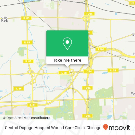 Central Dupage Hospital Wound Care Clinic map