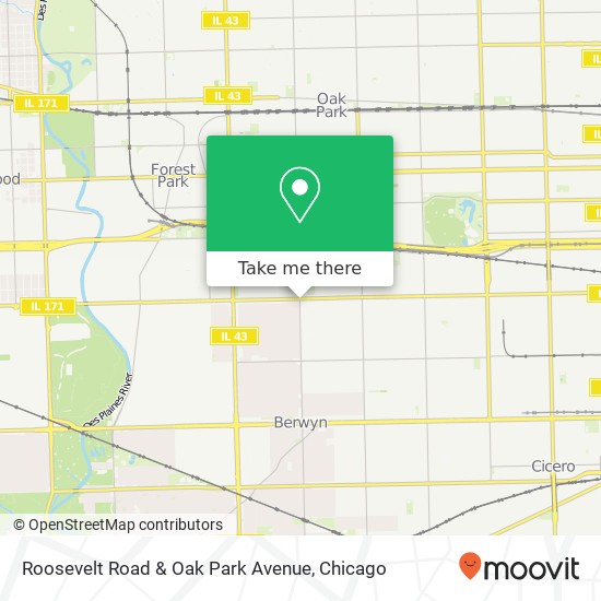 Mapa de Roosevelt Road & Oak Park Avenue