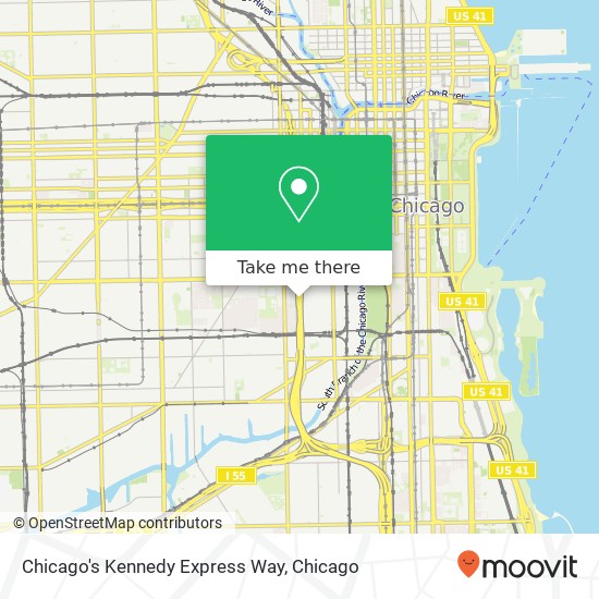 Mapa de Chicago's Kennedy Express Way