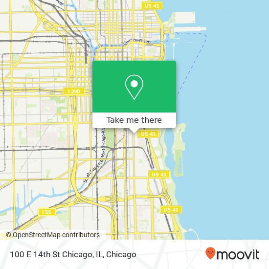Mapa de 100 E 14th St Chicago, IL