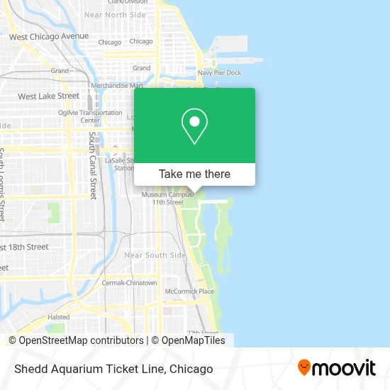Shedd Aquarium Ticket Line map