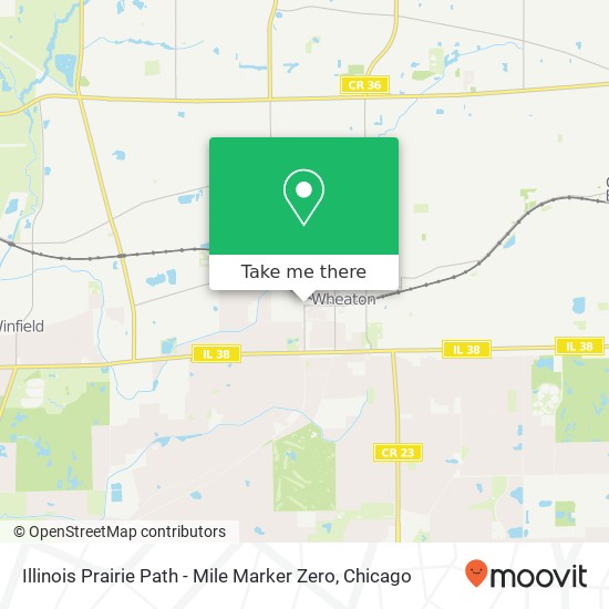 Illinois Prairie Path - Mile Marker Zero map