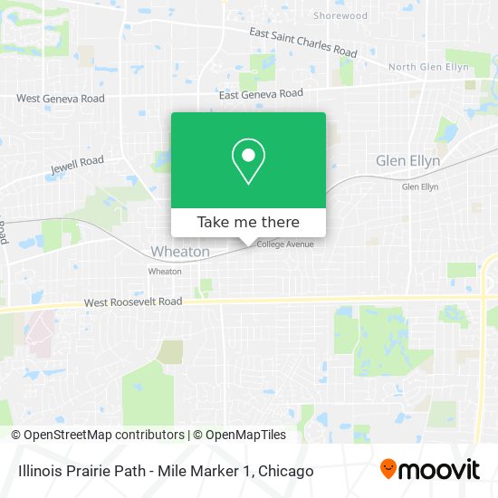 Illinois Prairie Path - Mile Marker 1 map