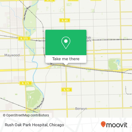 Mapa de Rush Oak Park Hospital