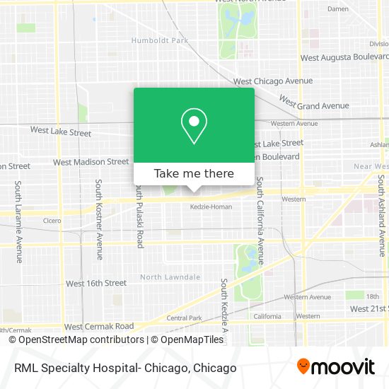 RML Specialty Hospital- Chicago map