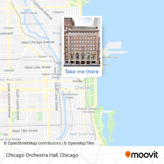 Mapa de Chicago Orchestra Hall