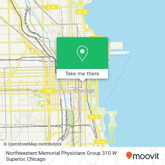 Mapa de Northwestern Memorial Physicians Group 310 W Superior