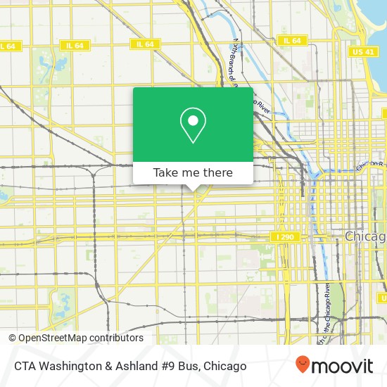 Mapa de CTA Washington & Ashland #9 Bus