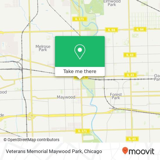 Veterans Memorial Maywood Park map