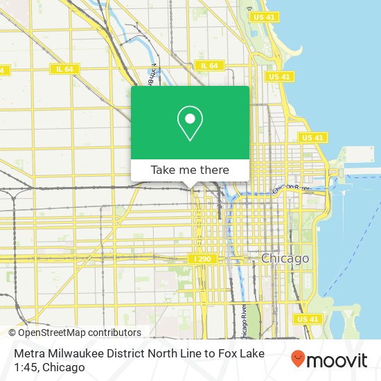 Metra Milwaukee District North Line to Fox Lake 1:45 map