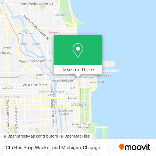 Cta Bus Stop Wacker and Michigan map