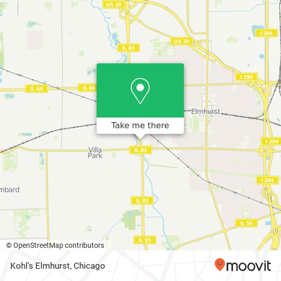 Mapa de Kohl's Elmhurst