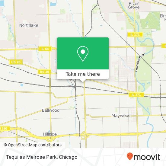 Tequilas Melrose Park map