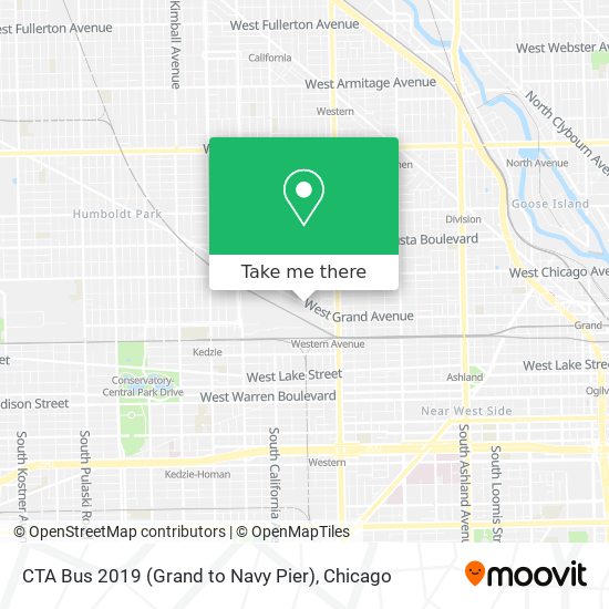 CTA Bus 2019 (Grand to Navy Pier) map