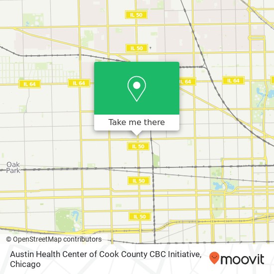 Mapa de Austin Health Center of Cook County CBC Initiative