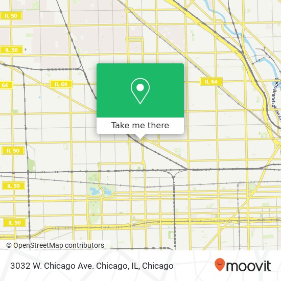 Mapa de 3032 W. Chicago Ave. Chicago, IL