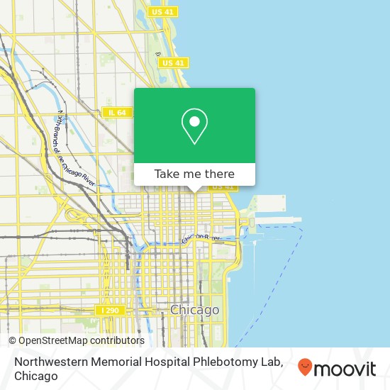 Mapa de Northwestern Memorial Hospital Phlebotomy Lab