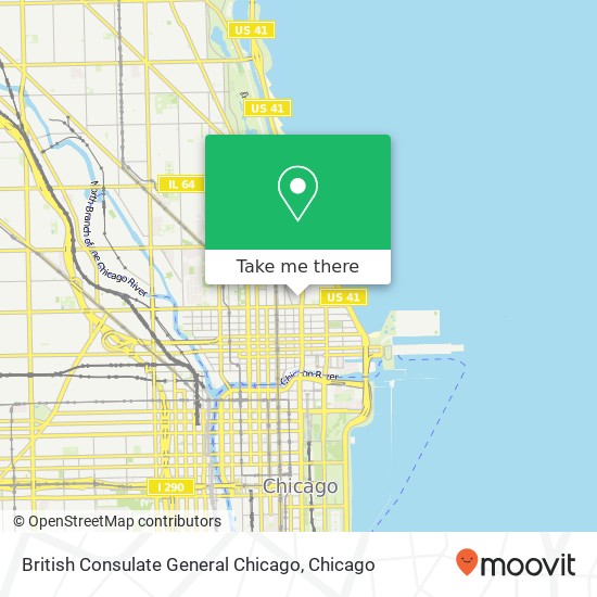 British Consulate General Chicago map