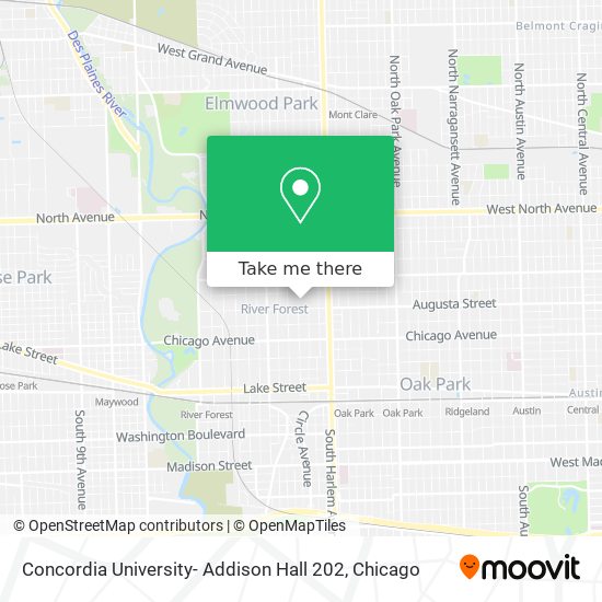 Mapa de Concordia University- Addison Hall 202