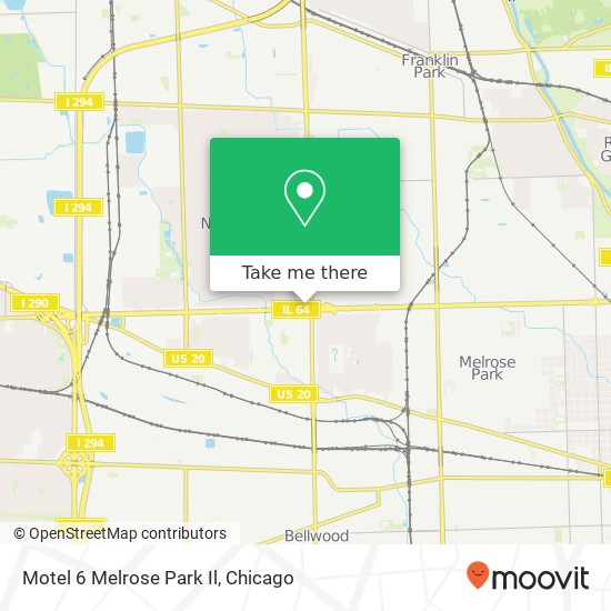 Mapa de Motel 6 Melrose Park Il