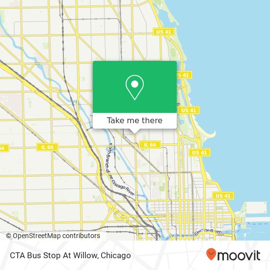 CTA Bus Stop At Willow map