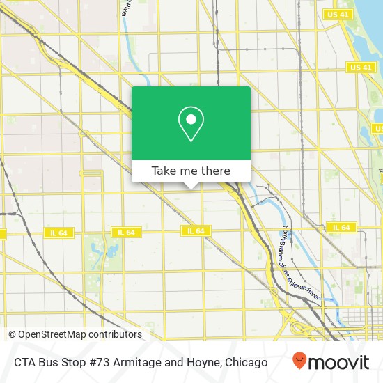 CTA Bus Stop #73 Armitage and Hoyne map