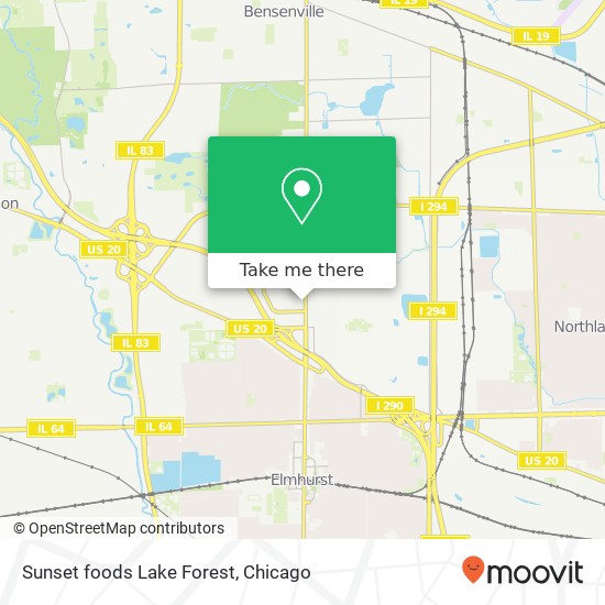 Sunset foods Lake Forest map