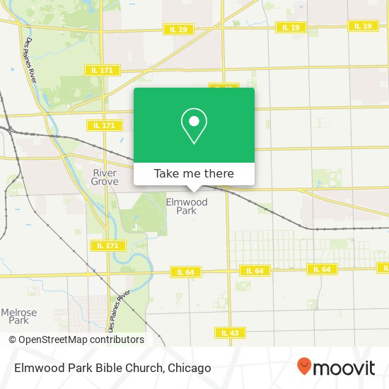 Mapa de Elmwood Park Bible Church