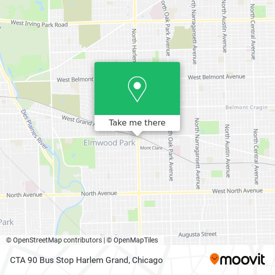 Mapa de CTA 90 Bus Stop Harlem Grand