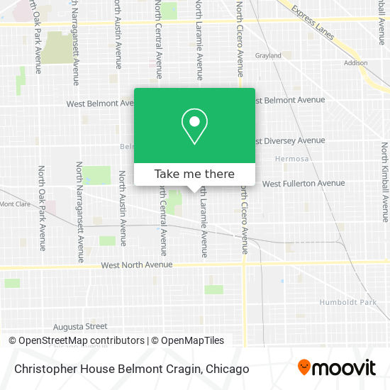 Christopher House Belmont Cragin map