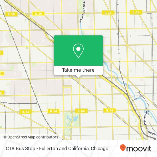 Mapa de CTA Bus Stop - Fullerton and California