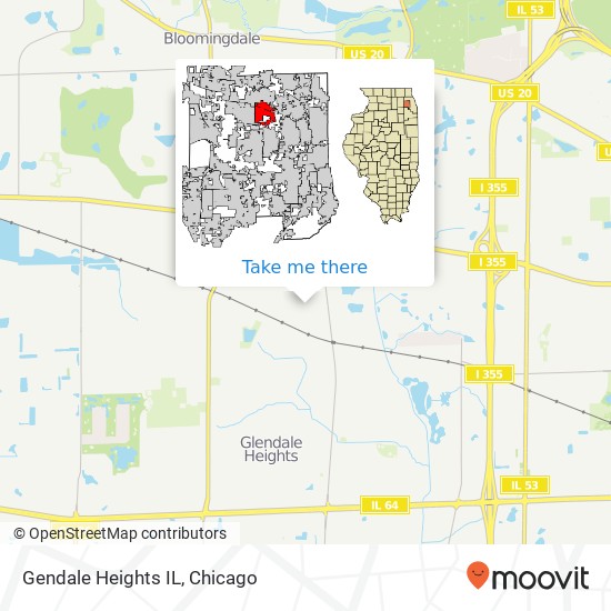 Gendale Heights IL map