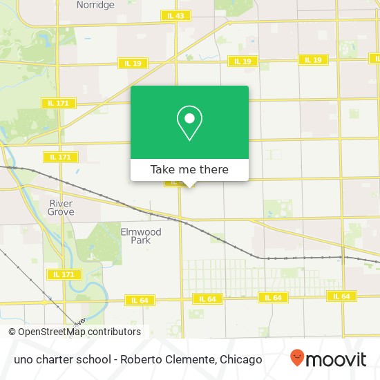 Mapa de uno charter school - Roberto Clemente
