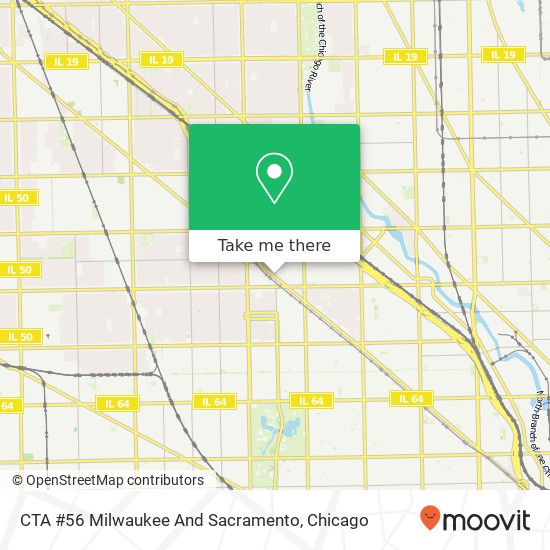 CTA #56 Milwaukee And Sacramento map