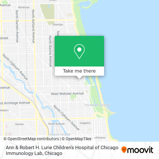 Mapa de Ann & Robert H. Lurie Children's Hospital of Chicago Immunology Lab