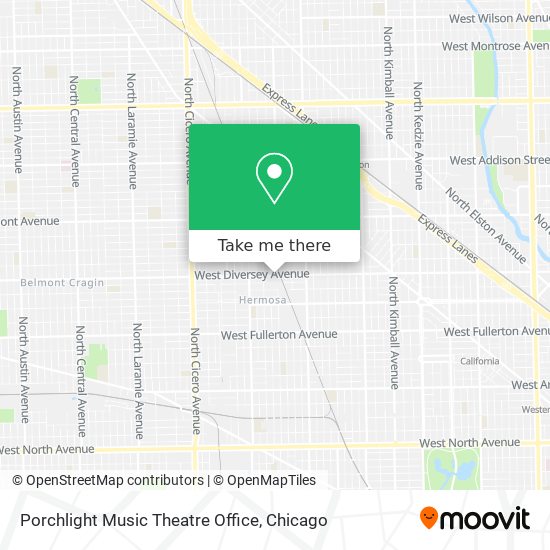 Porchlight Music Theatre Office map