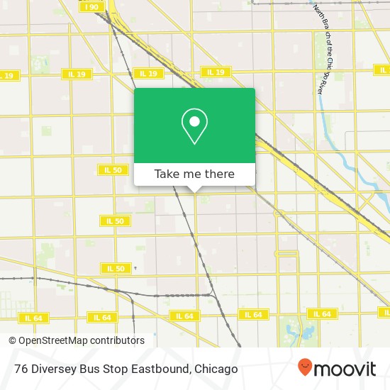 Mapa de 76 Diversey Bus Stop Eastbound