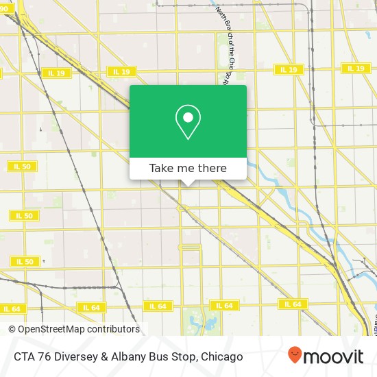 Mapa de CTA 76 Diversey & Albany Bus Stop