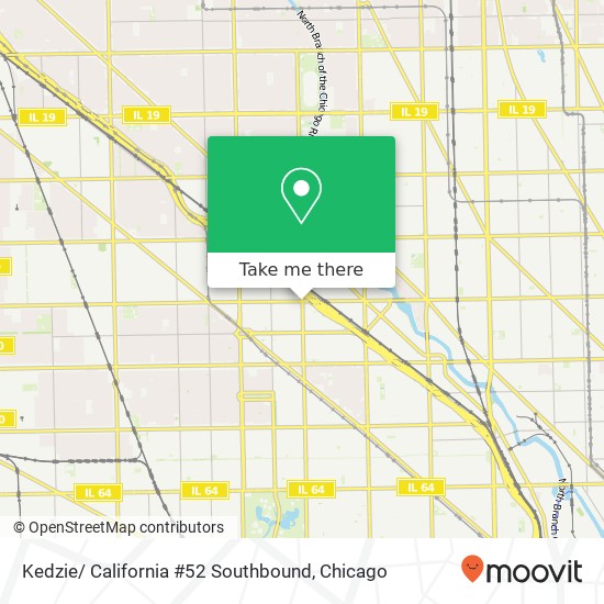 Kedzie/ California #52 Southbound map