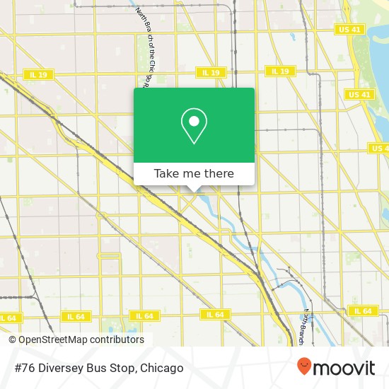 #76 Diversey Bus Stop map