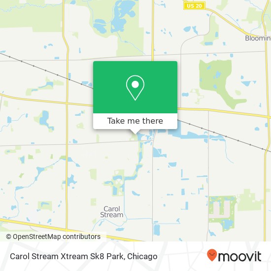 Carol Stream Xtream Sk8 Park map