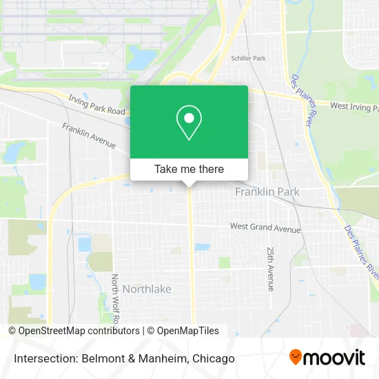 Intersection: Belmont & Manheim map