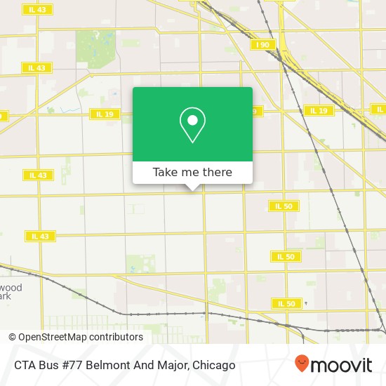 Mapa de CTA Bus #77 Belmont And Major