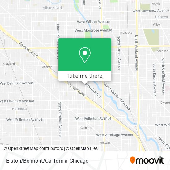 Elston/Belmont/California map