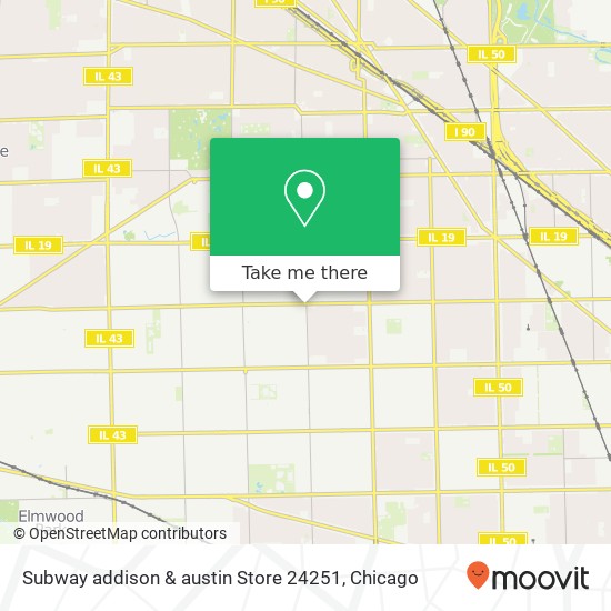Mapa de Subway addison & austin Store 24251