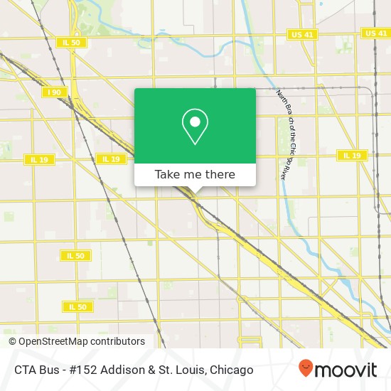 Mapa de CTA Bus - #152 Addison & St. Louis