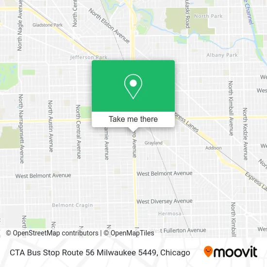 CTA Bus Stop Route 56 Milwaukee 5449 map