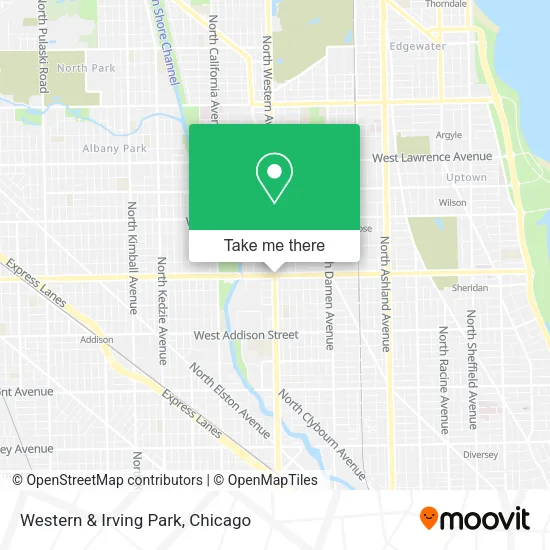 Western & Irving Park map