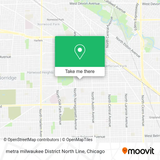 metra milwaukee District North Line map